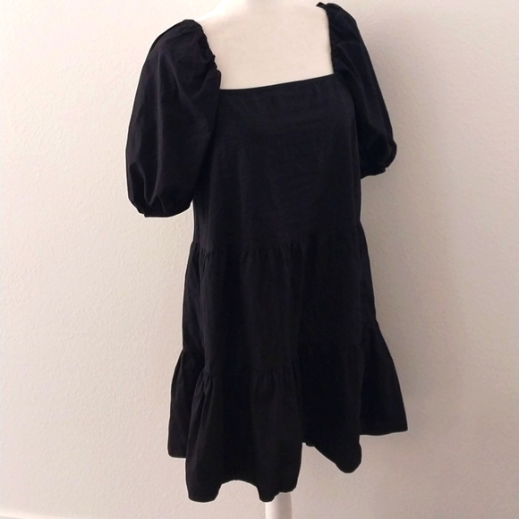 H&M Women's Black Puffed Sleeve Dress Size XS - Picture 6 of 8